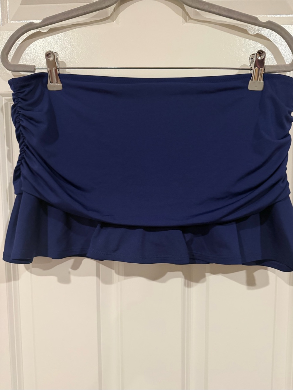 Lands' End Navy Ruffle Swim Mini Skirt